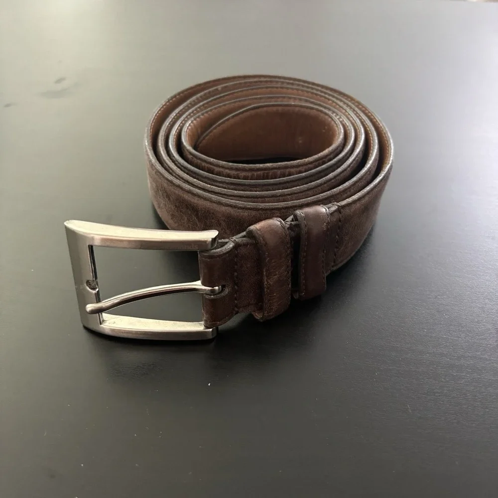 Allen Edmonds Soft Leather Belt Men's Dress Belt Cocoa Brown Size 50 (56